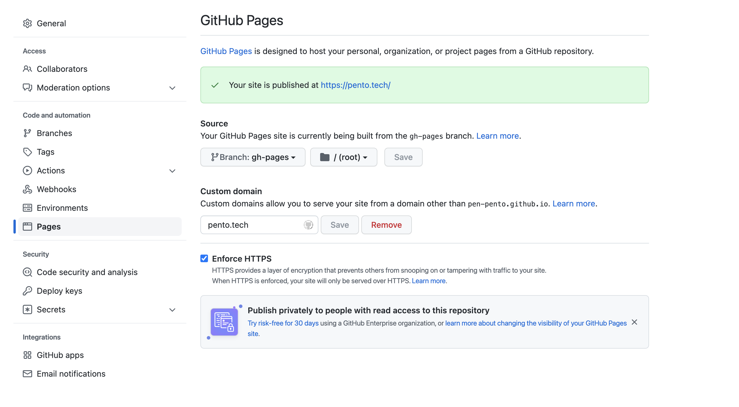 GitHub Pagesセッティング後